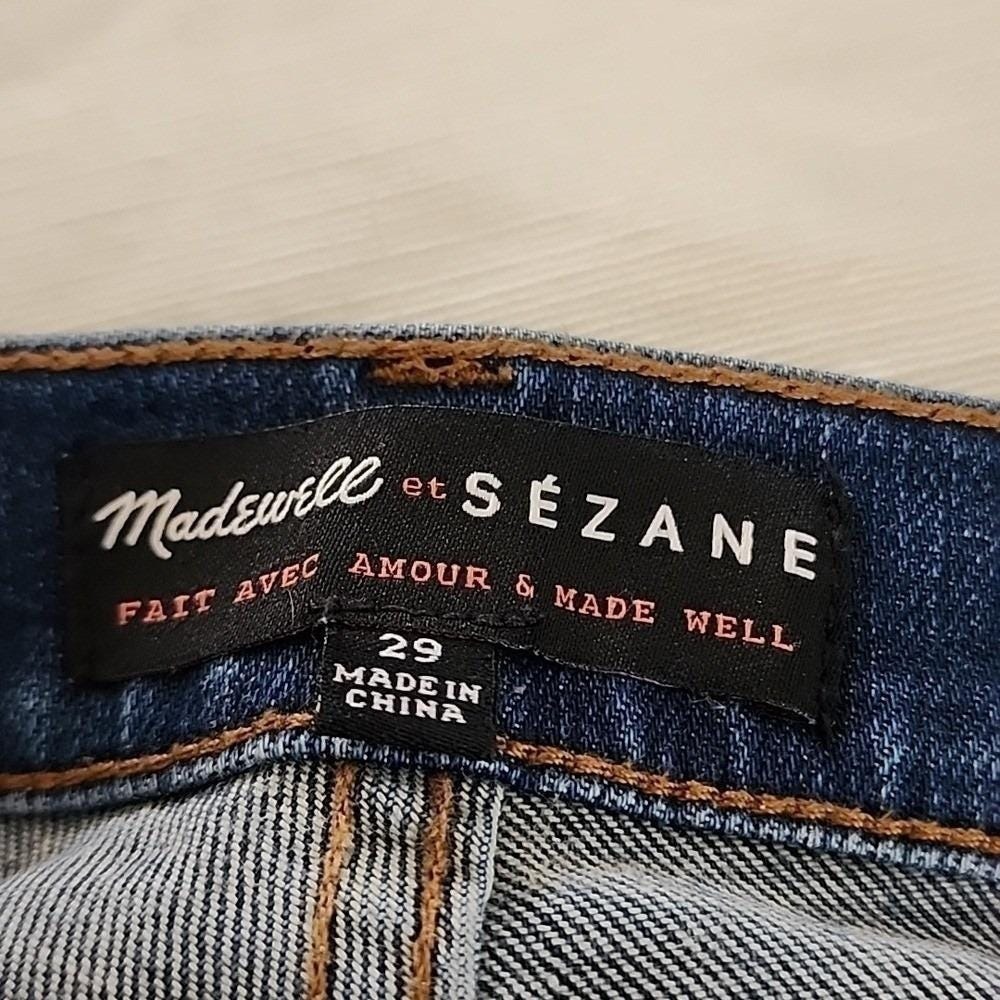 Madewell x Sezane 9" High Riser Skinny Crop Jeans With Zipper Detail Size 29 - Picture 6 of 8